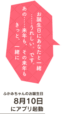 うふふ、素敵ですね、とっても。お誕生日に、あなたと一緒にいられるってこと